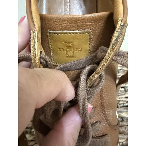 Allen Edmonds “COURTSIDE” Men’s Size 9 D Low-Top Leather Walnut Sneakers nice main image 8